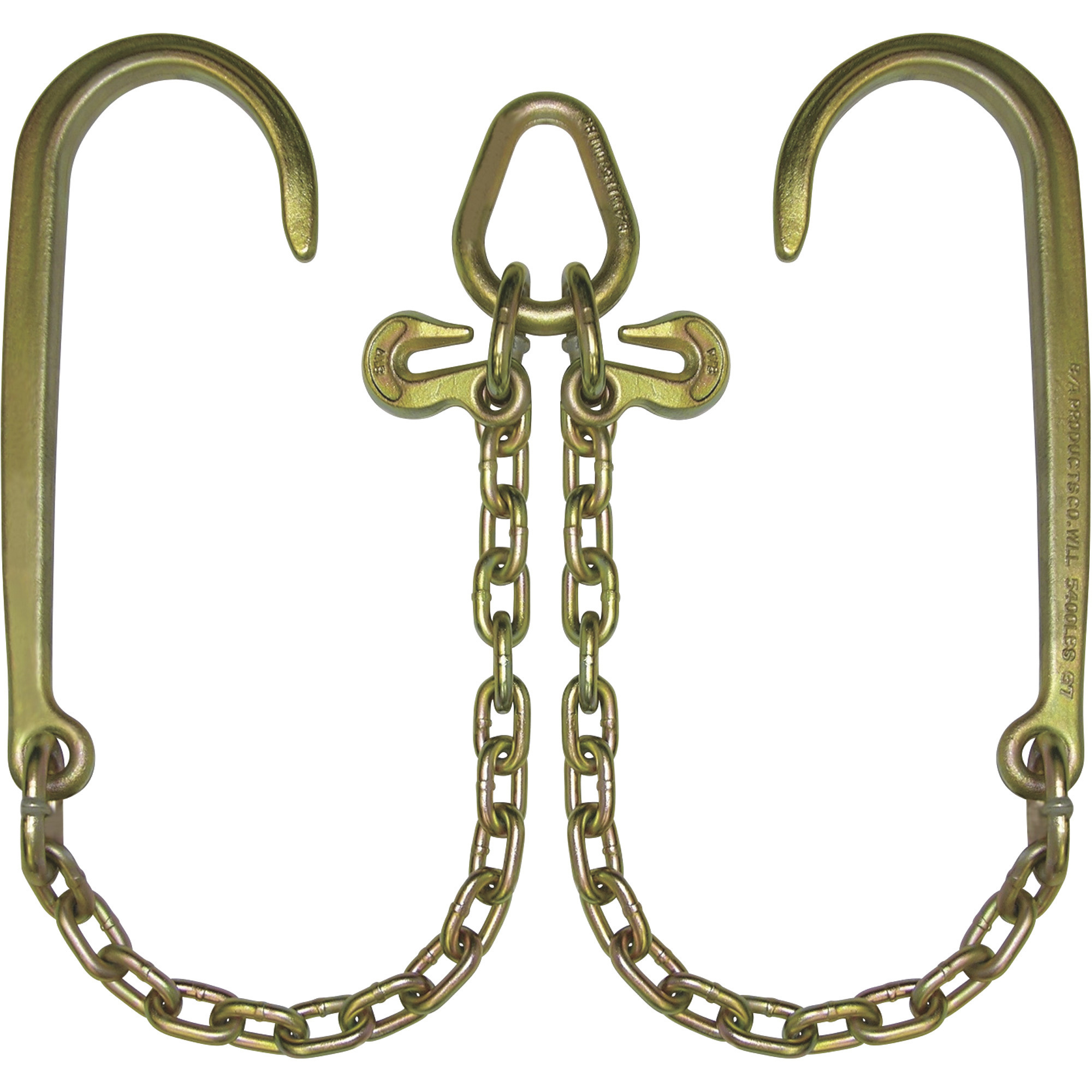 B/A Products V-Chain with Hooks, 15in. J Hooks; 3-ft. Legs, Model# N711-8-3